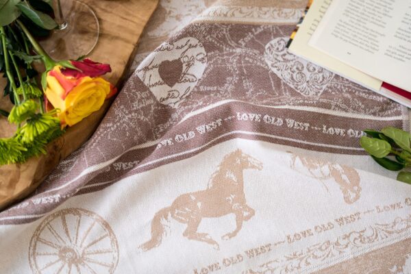 West Jacquard woven tea towel Brown