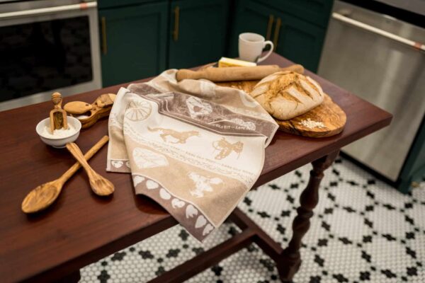 West Jacquard woven tea towel Brown