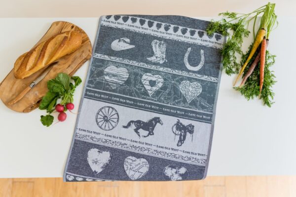 West Jacquard woven tea towel Gray
