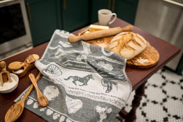 West Jacquard woven tea towel Gray