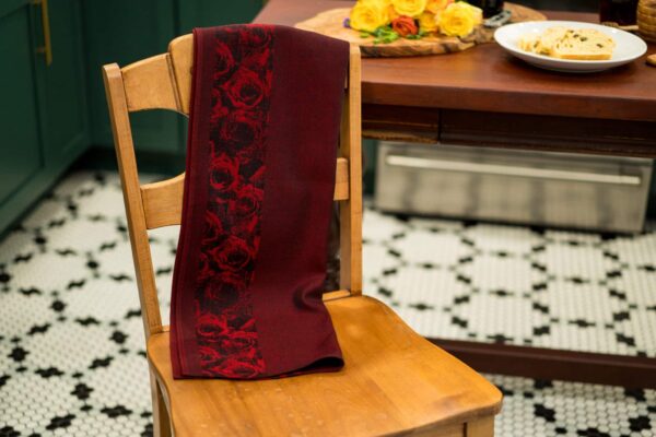 Red Roses Jacquard Cotton Tea or Kitchen Towel