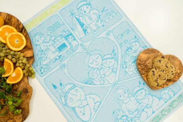 Crystal Arrow Kids Happy Family Jacquard Cotton Tea Towel