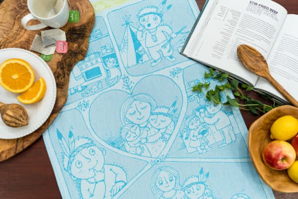 Crystal Arrow Kids Happy Family Jacquard Cotton Tea Towel