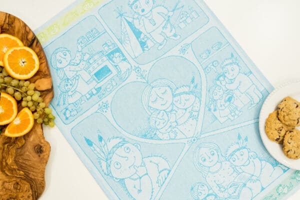 Crystal Arrow Kids Happy Family Jacquard Cotton Tea Towel