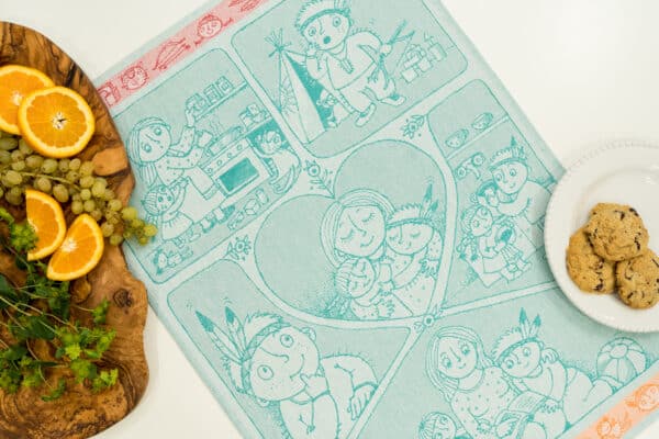 Crystal Arrow Kids Happy Family Jacquard Cotton Tea Towel