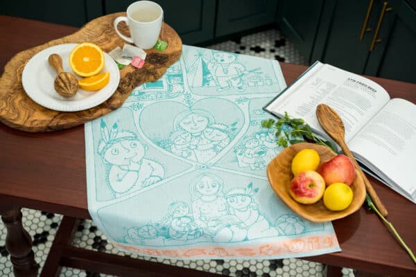 Crystal Arrow Kids Happy Family Jacquard Cotton Tea Towel