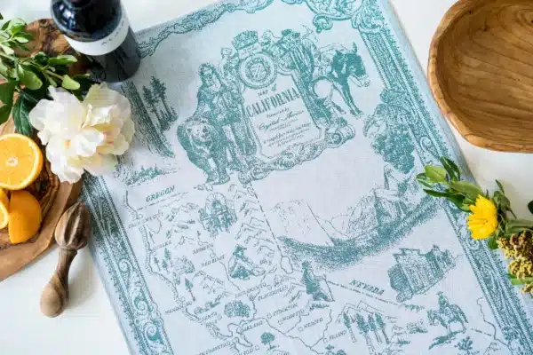 Crystal Arrow California Map Jacquard Cotton Tea Towel