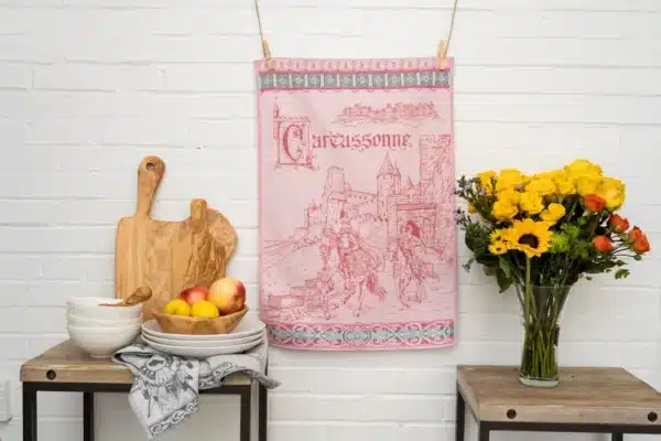 Crystal Arrow Carcassonne France Jacquard Cotton Tea Towel