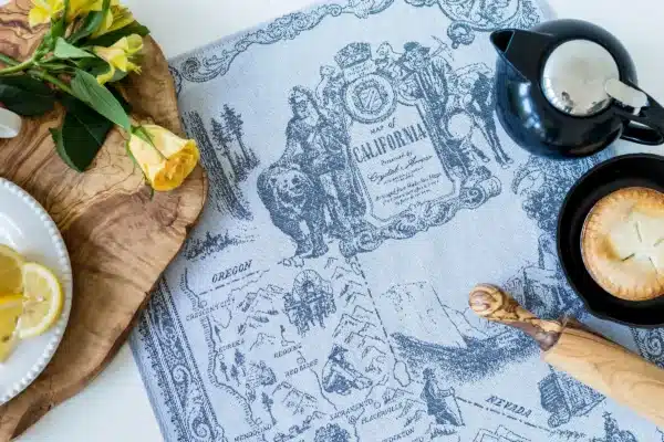 Crystal Arrow California Map Jacquard Cotton Tea Towel