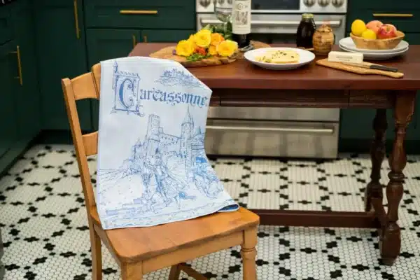 Crystal Arrow Carcassonne France Jacquard Cotton Tea Towel