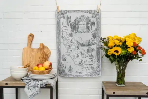 Crystal Arrow California Map Jacquard Cotton Tea Towel