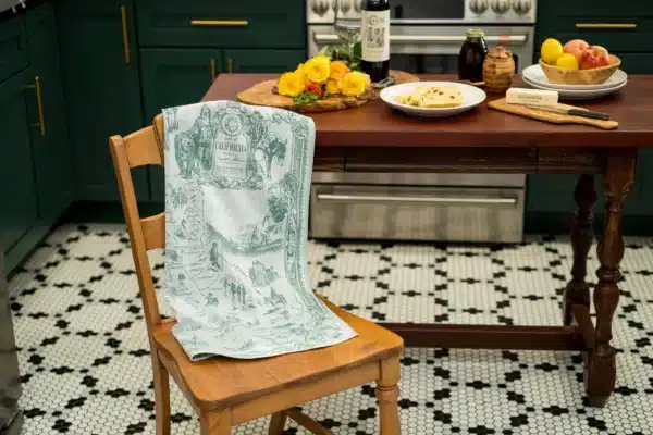 Crystal Arrow California Map Jacquard Cotton Tea Towel