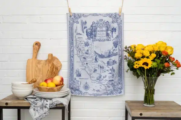 Crystal Arrow California Map Jacquard Cotton Tea Towel