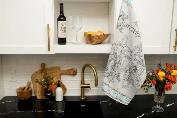Crystal Arrow Carcassonne France Jacquard Cotton Tea Towel