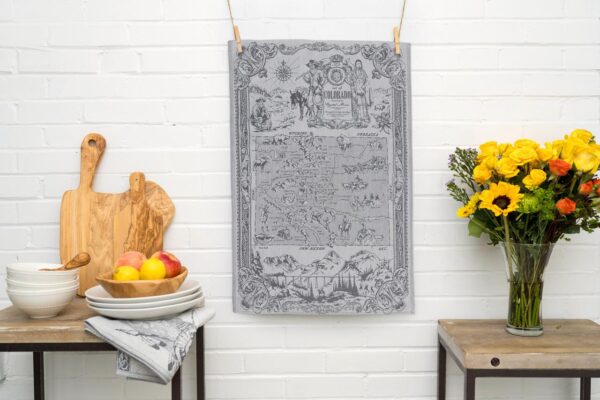 Crystal Arrow Colorado Map Jacquard Cotton Tea Towel