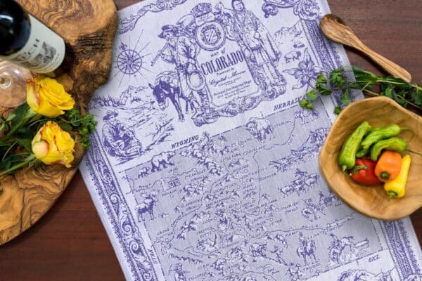 Crystal Arrow Colorado Map Jacquard Cotton Tea Towel
