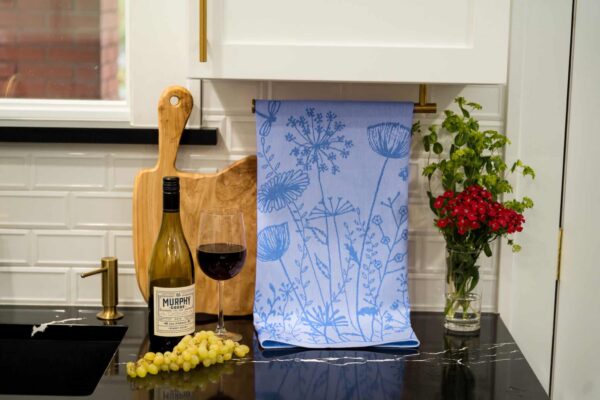 Wildflowers jacquard woven cotton tea towel made in Czech Republic