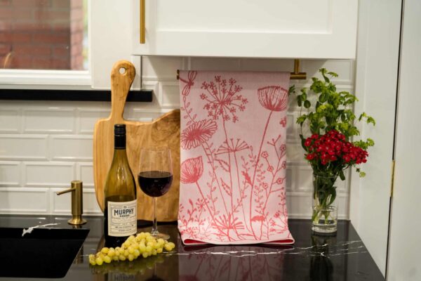 Wildflowers jacquard woven cotton tea towel made in Czech Republic